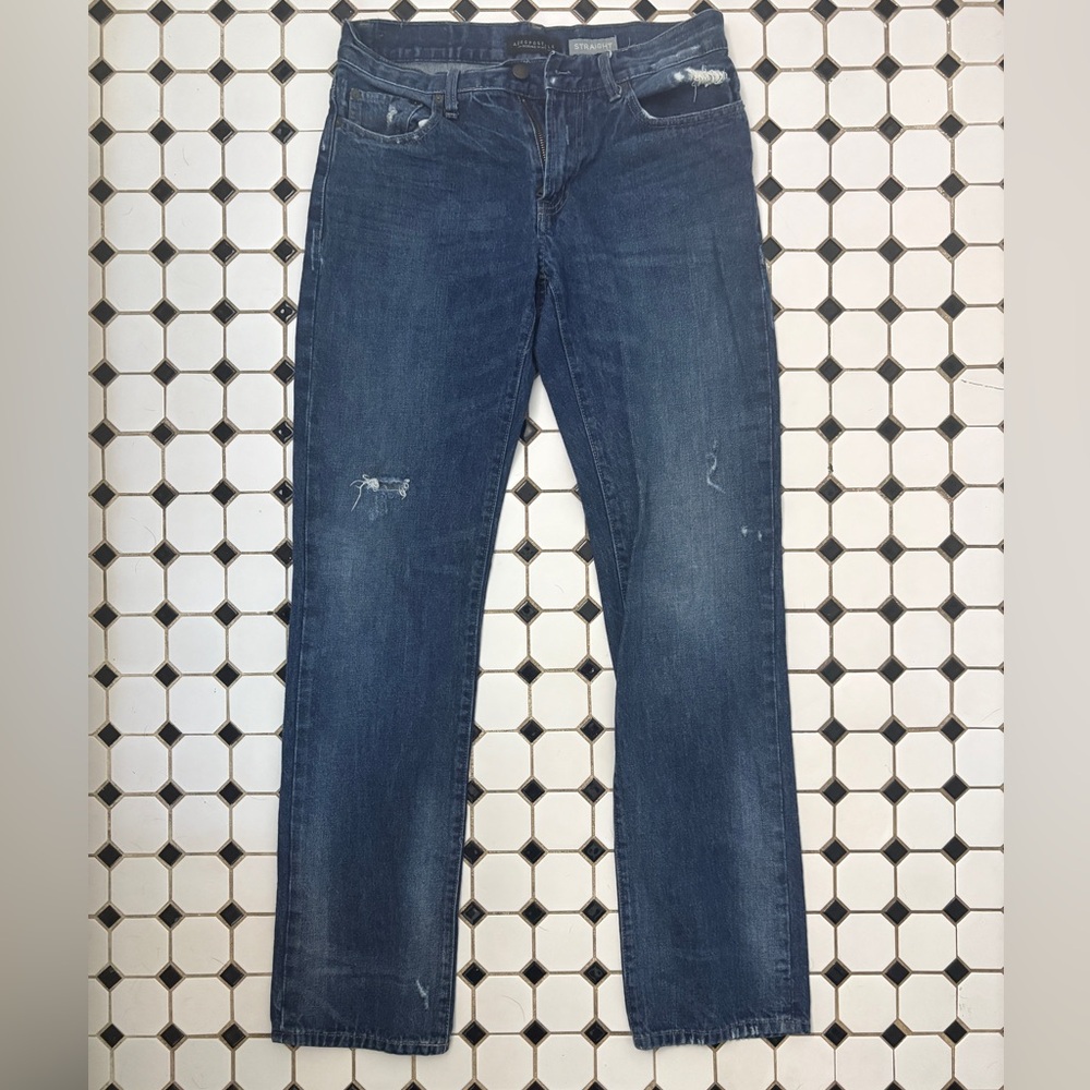 Aeropostale Men's Dark Blue Straight Jeans 30x34